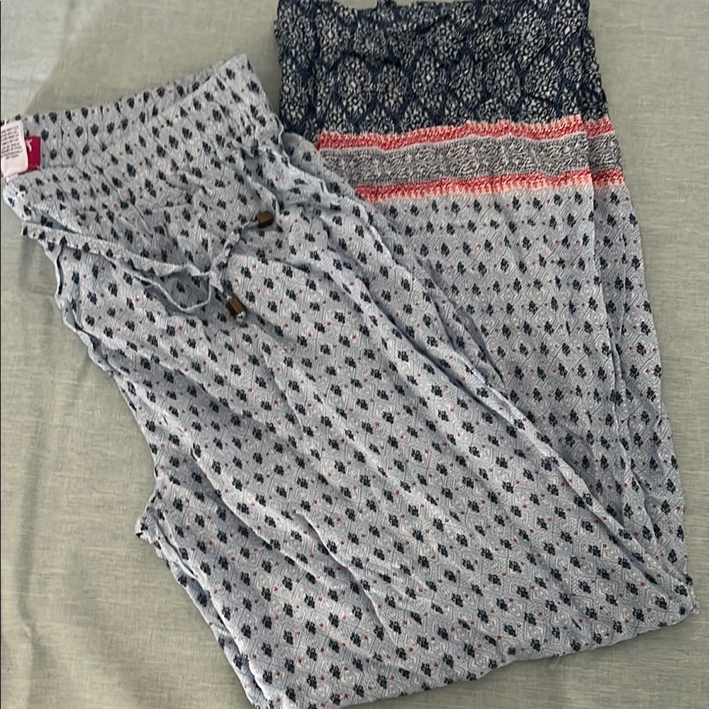Patterned Wide Leg Pants